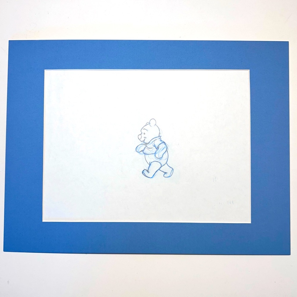Disney Studios Winnie the Pooh Pencil Drawing With ORIGINAL PRODUCTION MARKS